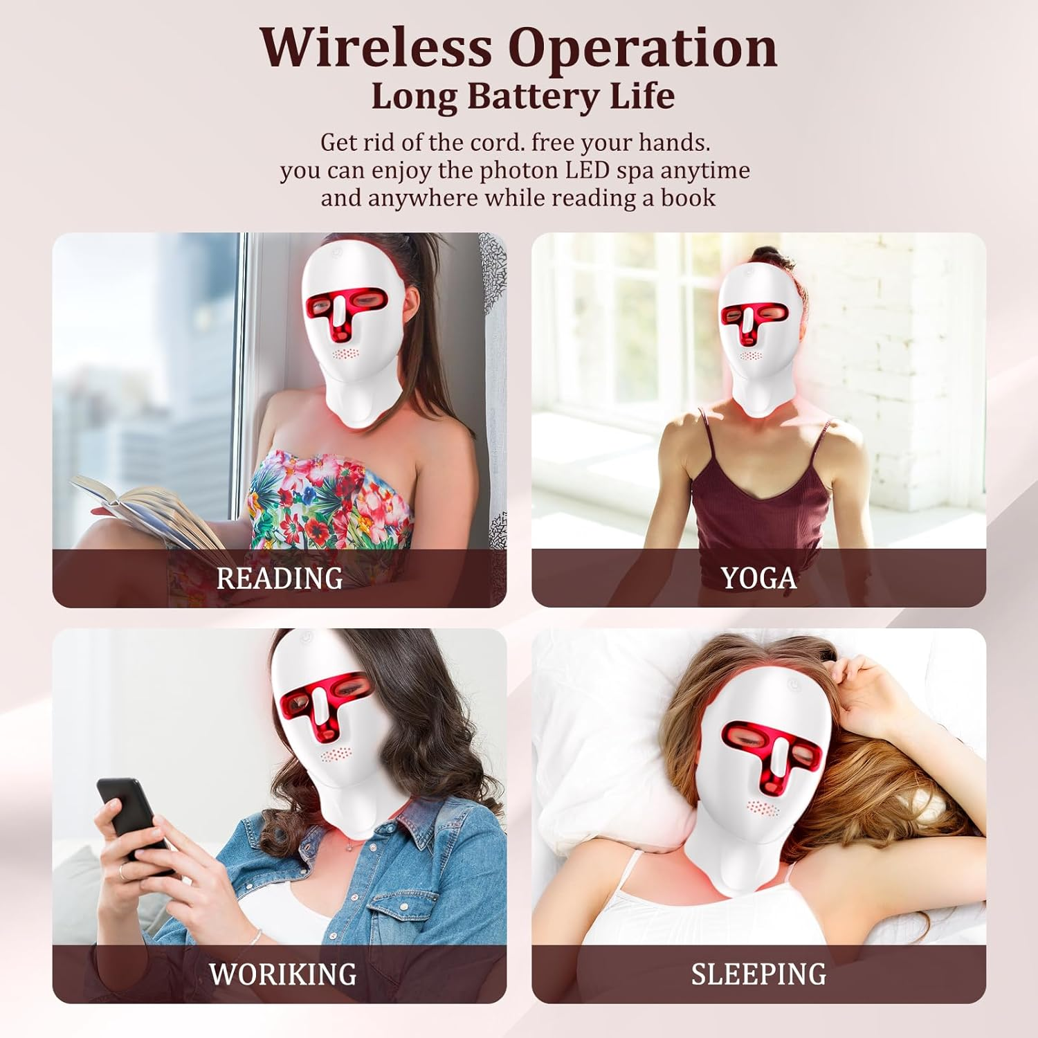 LIARTY Facial LED Mask 7 Colors LED Photon Therapy Mask, LED Face Mask Red Light Therapy Facial Device for Skin Rejuvenation image number 3