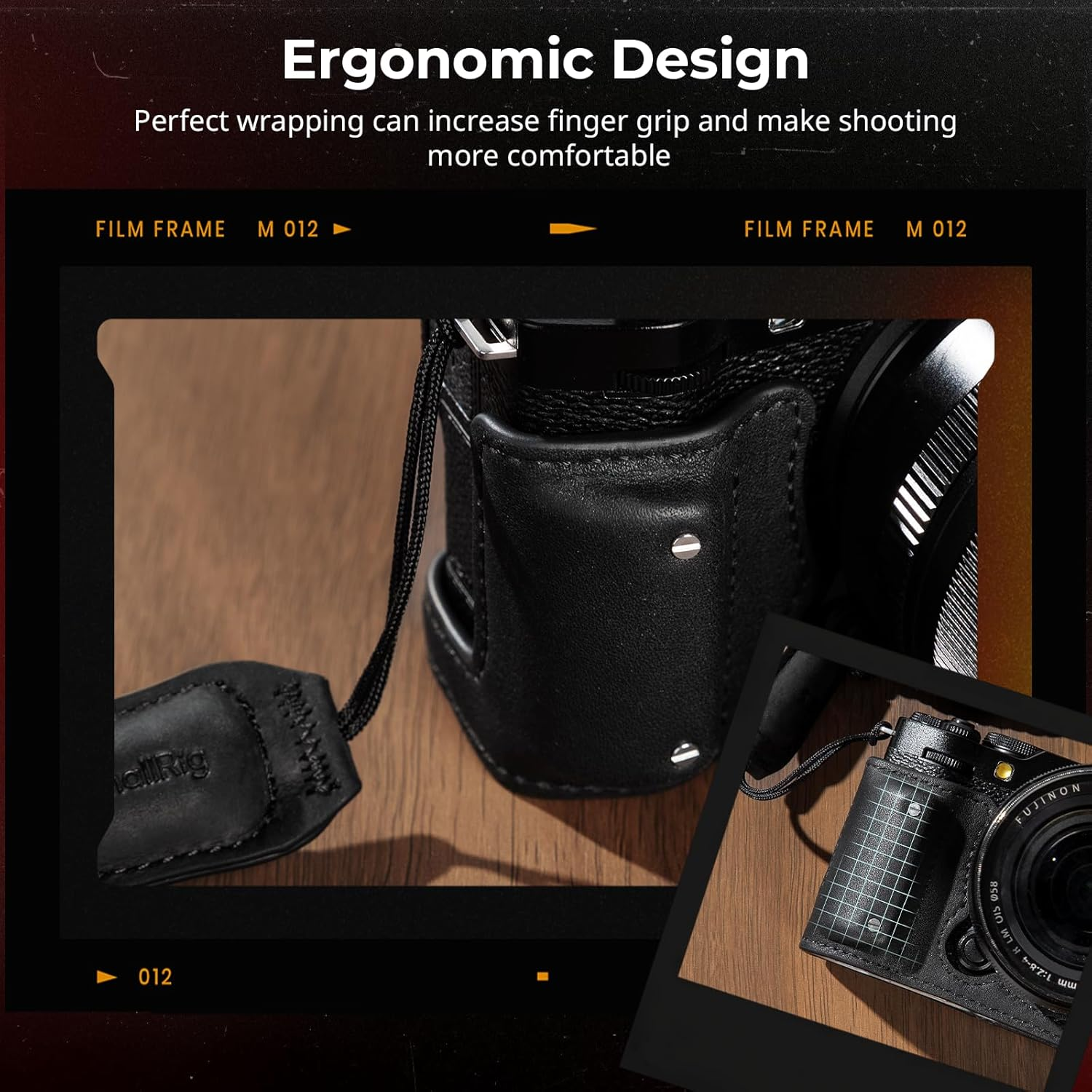 SMALLRIG X-M5 Leather Half Case Kit for FUJIFILM X-M5, Including Leather Half Case, Wrist Strap, Genuine Leather Material, Portable and Protecting (Black) - 4879 image number 6