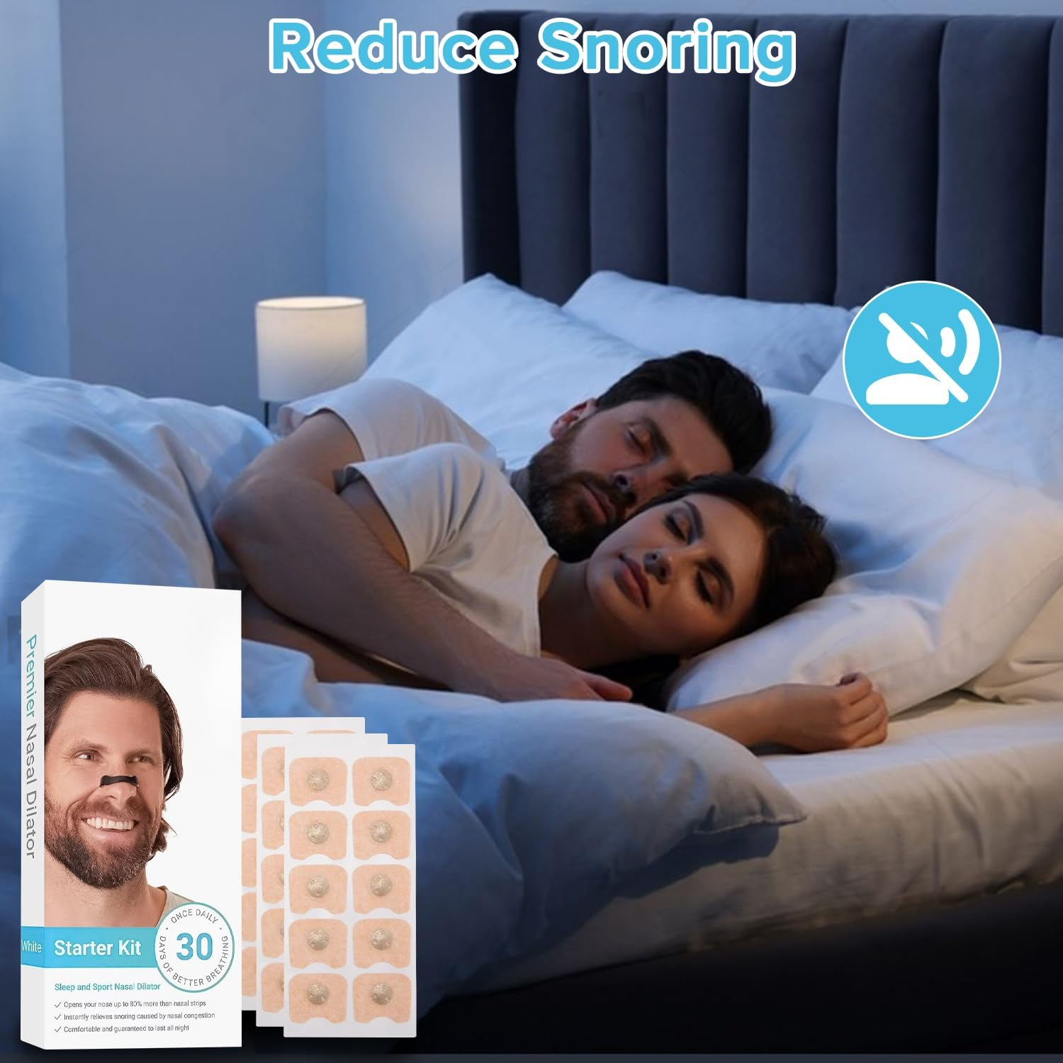 Yakiter Nasal Strips, 60 Pcs Magnetic Nose Strips, anti Snoring Intake Breathing Nose Strips with Nose Clips, for Sleep Sports, Stop Snoring Aids for Men & Women (Black) - Black image number 5