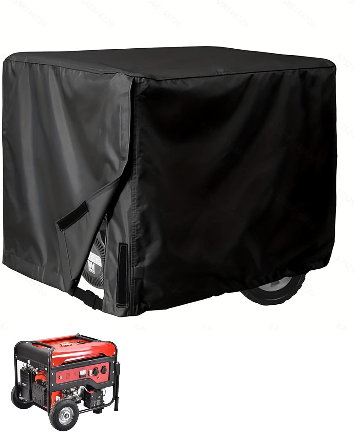Liyquint Universal Generator Cover 65X51X51Cm, Heavy-Duty Waterproof & Dustproof Protect Cover with Uv-Resistant Coating, Outdoor Generator Sun Shade Cover for All Weather Protection (Black) image number 5