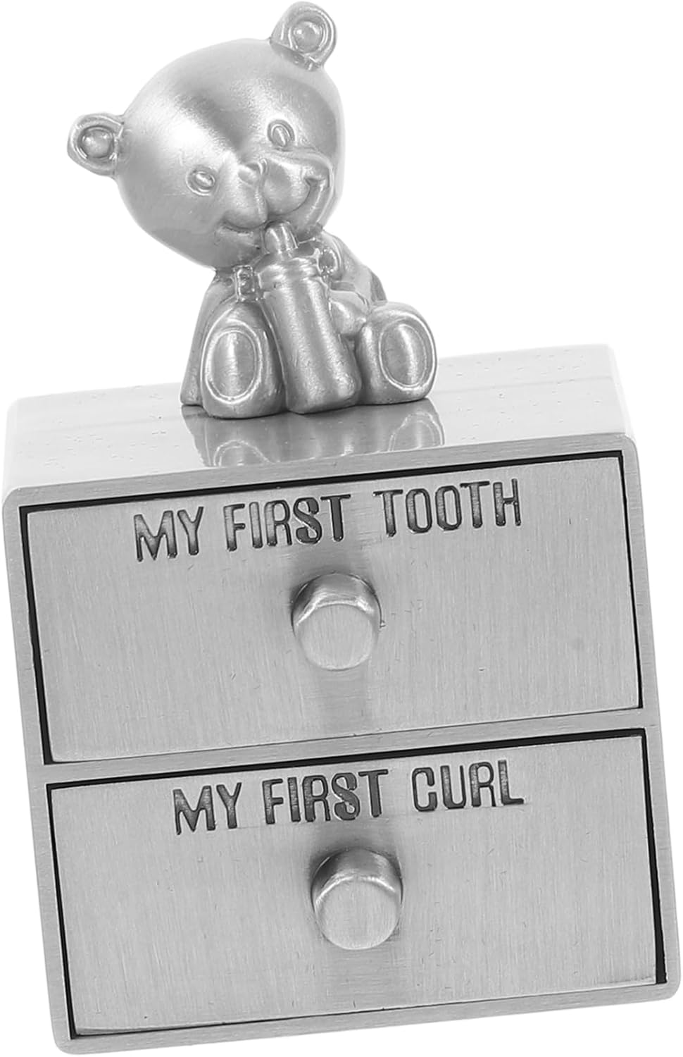 Double Metal Tooth Holder Fetal Hair Keepsake Box Stylish Organizer for Storing First Tooth Hair Nursery Decor Compact Portable Design image number 4