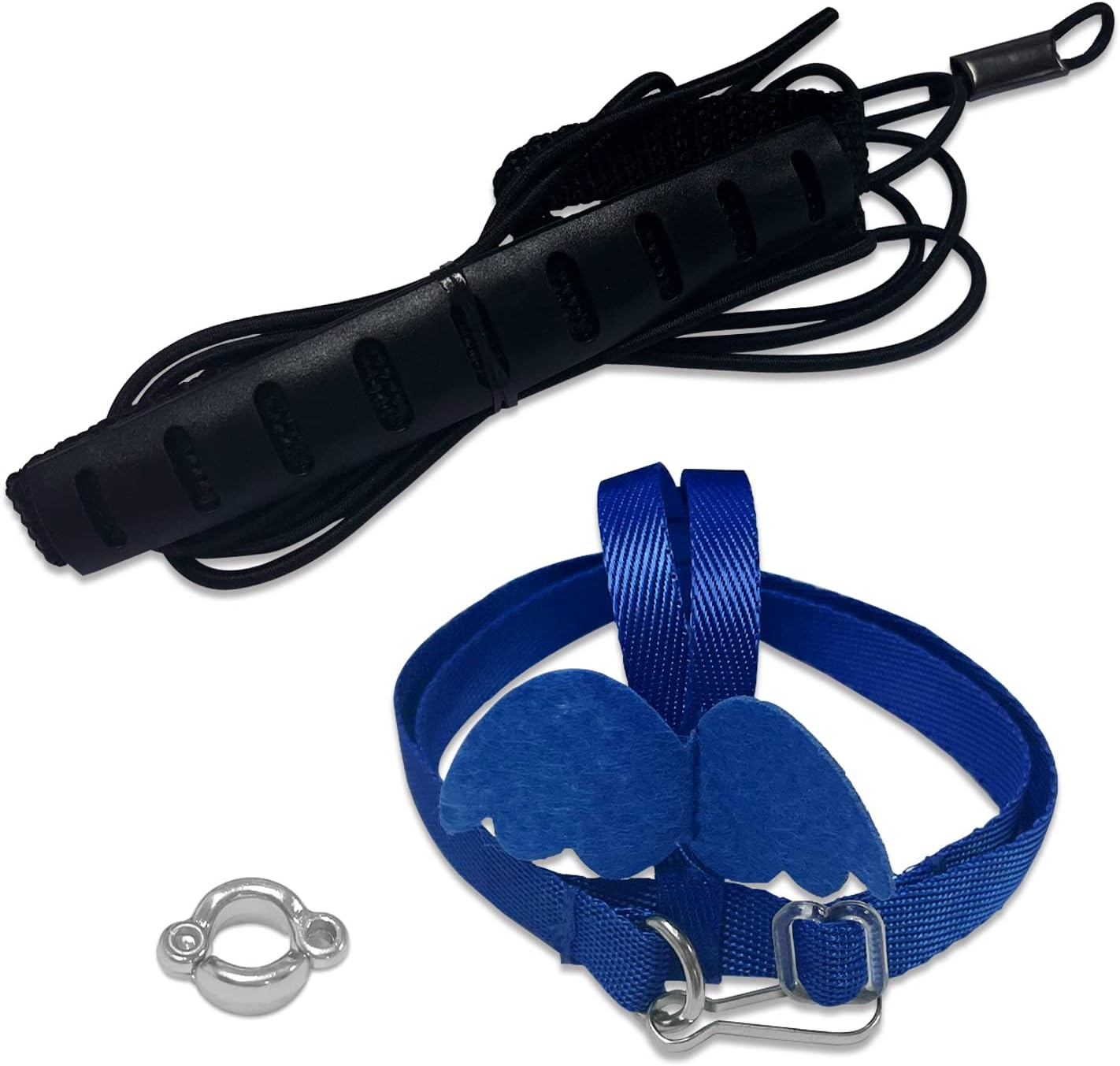 2 Metre Long Adjustable Parrot Training Rope, Bird Harness for Outdoor Activities, Elastic Strap Training Rope, with 1 Bird Foot Ring.