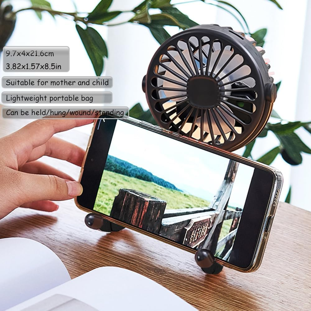 Time Vinql Stroller Fan, Outdoor Mini 3-Speed Portable Stroller Fan, Personal Desk Fan with Flexible Tripod, Car Seat Handheld Fan, Treadmill, Outdoor Camping (Black) image number 1