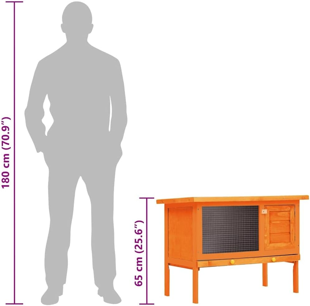 Outdoor Rabbit Hutch 1 Layer Wood Pet House Small Animal Shelter Backyard Garden image number 5