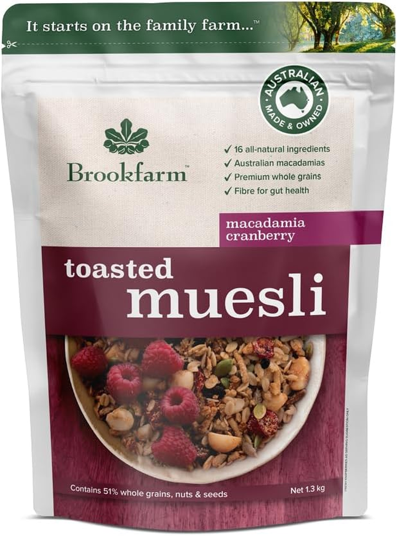 Brookfarm -Toasted Macadamia Muesli with Cranberry -1.3Kg image number 2