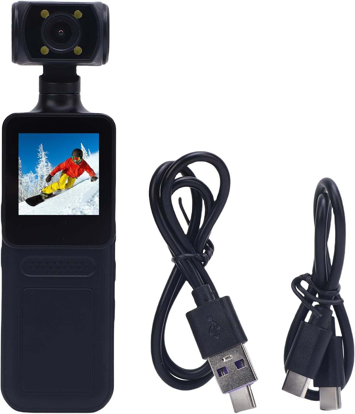 XUMIUZIY 4K 40MP Wifi Action Camera, Handheld Video Camcorder with 1.3" HD Screen, 180&deg; Rotating Lens, 135&deg; Ultra Wide, APP Control, Vlogging Camera for Outdoor Sports Travel