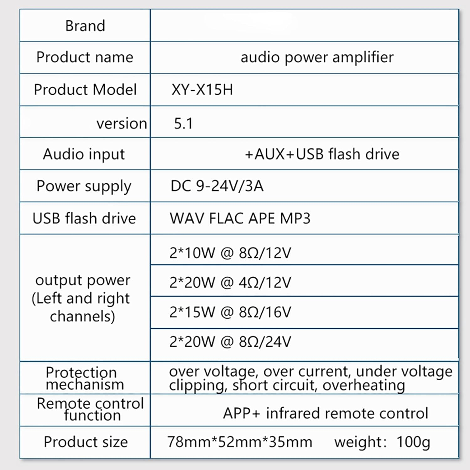 BT Audio Amplifier Premium Aluminum Alloy Oxidation Process Knob Control for Home Entertainment Black (Black) image number 6