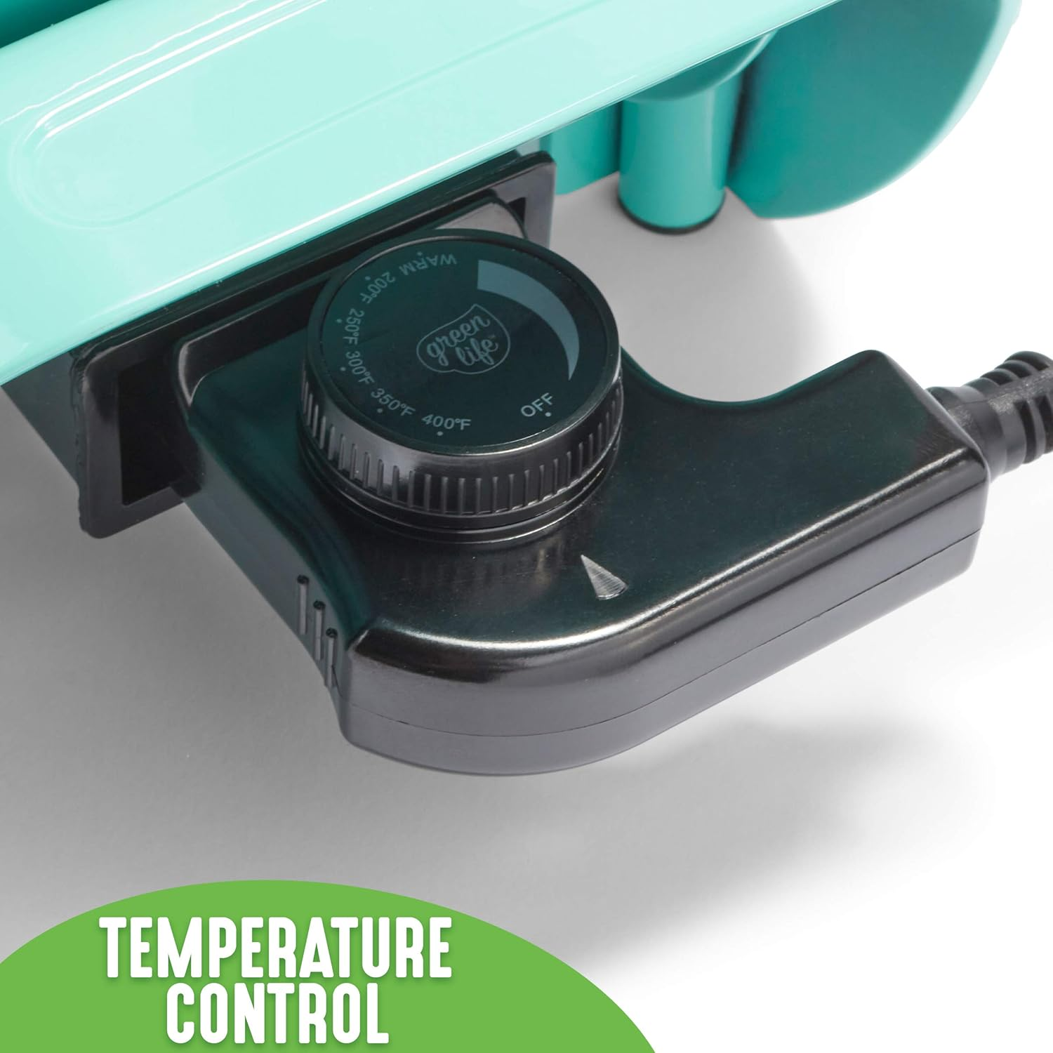 Greenlife 12" 5QT Square Electric Frypan, Glass Vented Lid, Ceramic Pfas-Free Nonstick Interior, Adjustable Temperature Control, Cool Touch Handles, Quick Even Heating, Scratch Resistant, Turquoise