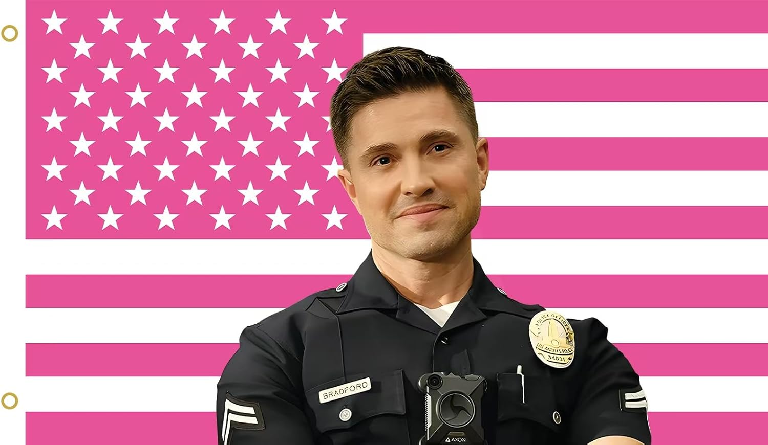 MAGJIUKE Tim Bradford American the Rookie Flag Wall Tapestry,Pink Eric Winter Wall Hanging Decor for Bedroom,3X5 Ft image number 5