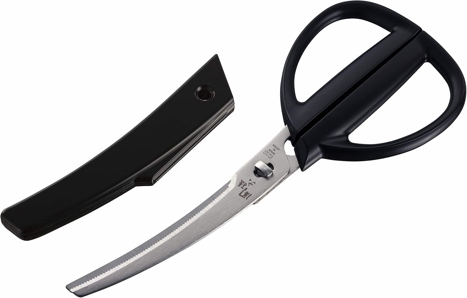 Kai KAI DH3347 Kitchen Scissors Seki Magoroku Disassembly Curved Kitchen Tool with Cap Made in Japan image number 5
