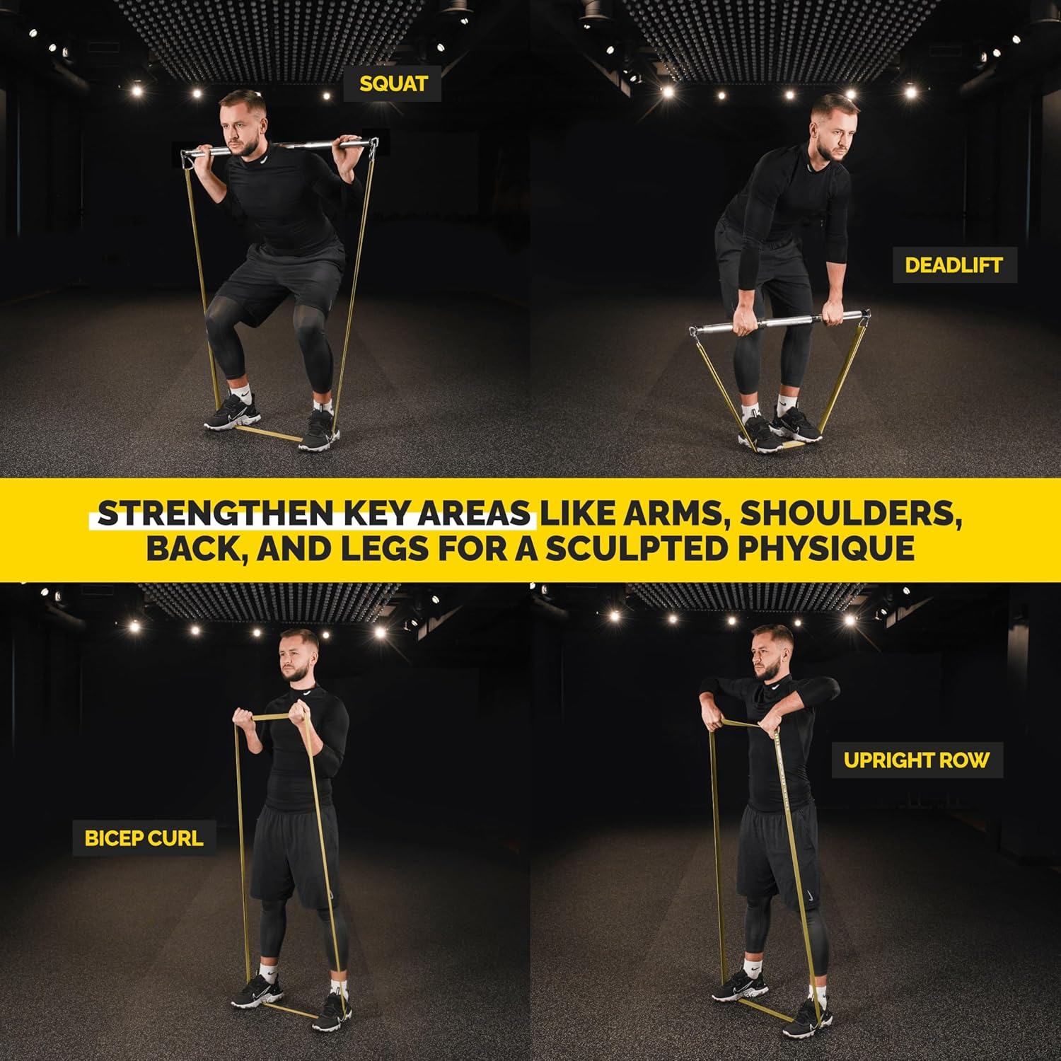 Long Resistance Bands for Working Out Men and Women - Set of 5 Pull-Up Bands, Rubber Handles and Door Anchor - Workout Bands Resistance for Men - Exercise Bands Resistance Bands Set - Green image number 6