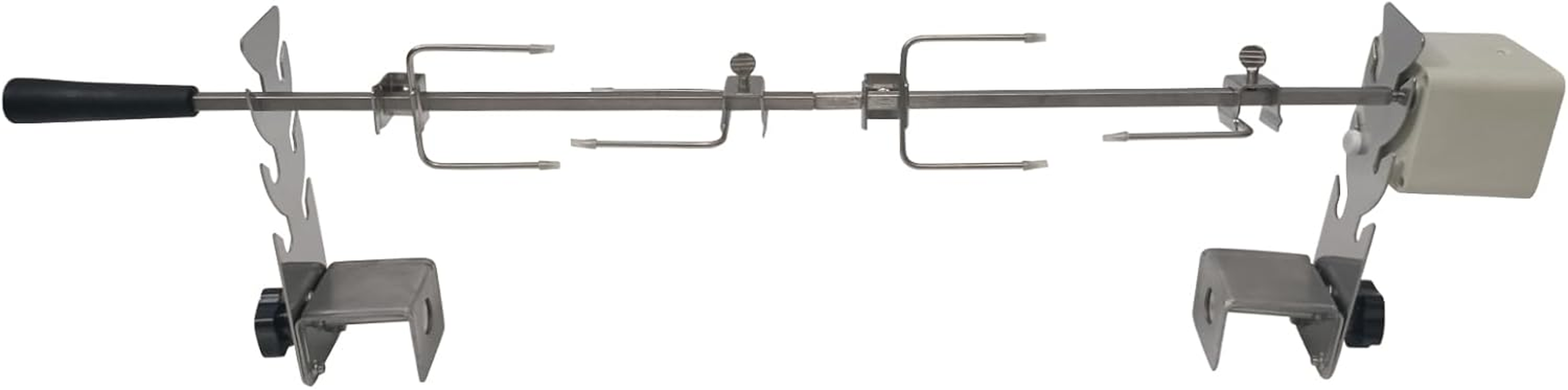 Rotisserie Kit Universal Replacement 5078B Quick Install Portable Spit Grill Outdoor Camping BBQ Three Heights Adjustable Length Cooking Tool Roaster Accessories Chicken Fork Heavy Duty Motor DC 5V image number 1