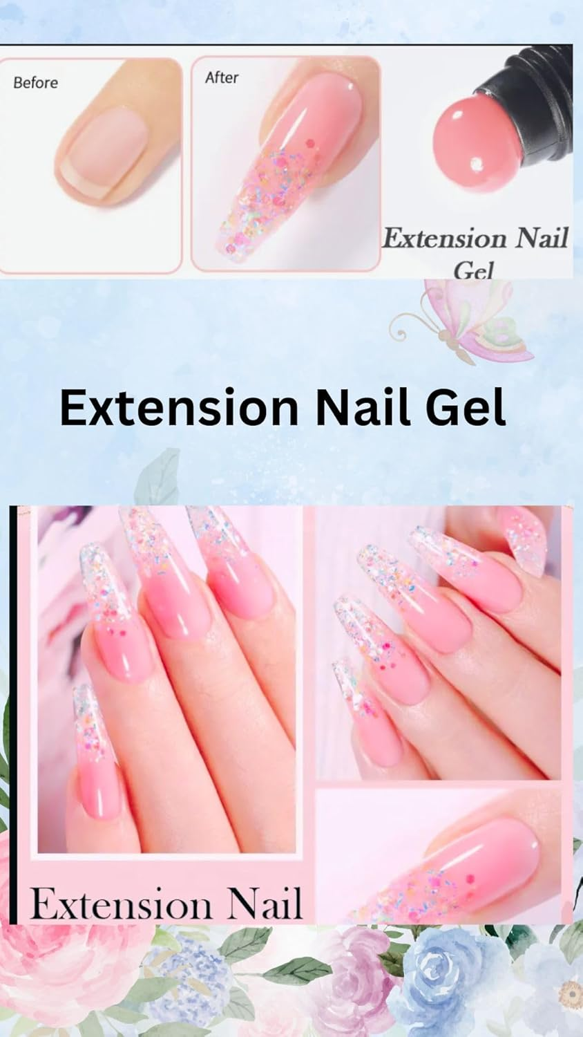 Quick.Simple.Easy SEQ Poly Extension Gel BLOSSOM Nail Enhancement Gel for Beginner & Professional Nail Art Salon, Nail Building Strengthening Gel, French Manicure, Trendy Nail Art Design GIFT BAG image number 6