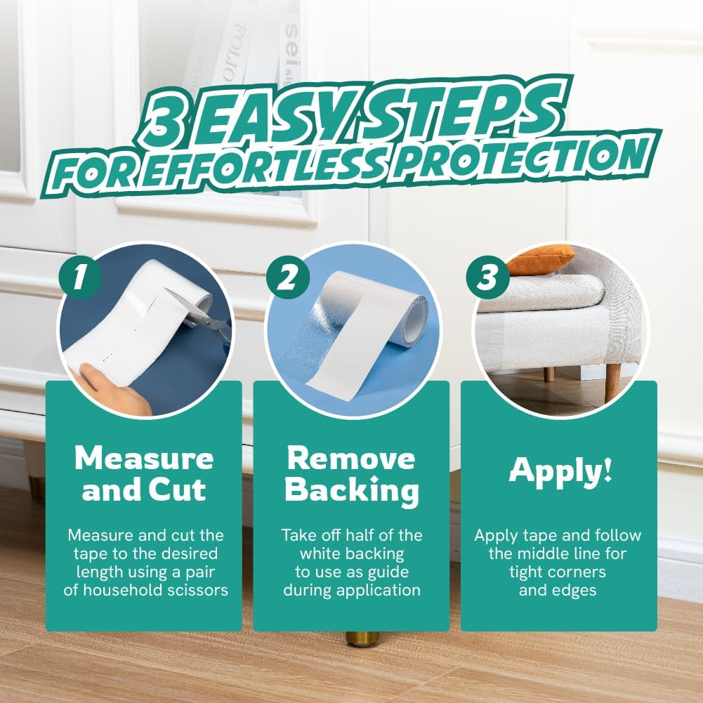 Panther Armor Cat Training Tapes, anti Scratch Furniture Protector, Sticky Training Tapes for Cat Scatches image number 2