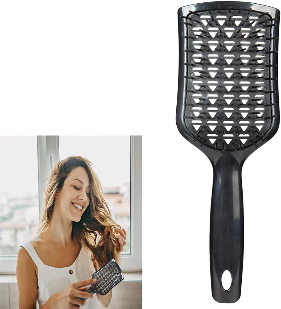 Detangling Brush Scalp Brush, Detangling Hair Brush, Paddle Hairbrush Anti-Static Massage Paddle Brush with Flexible Bristle for Curly Wet Dry Hair Painless Combing (Black)