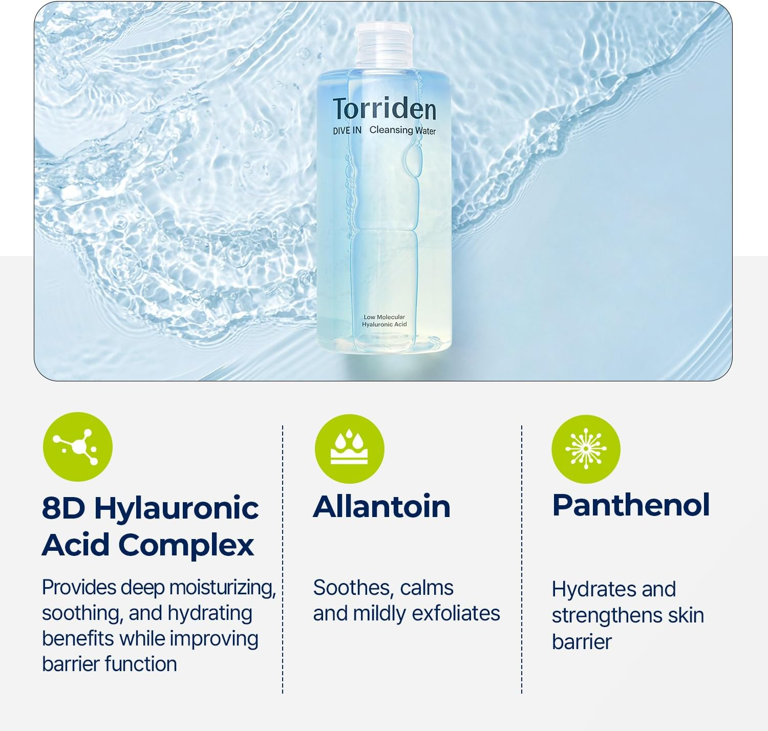 Torriden Dive in Low Molecular Hyaluronic Acid Cleansing Water 400 Ml