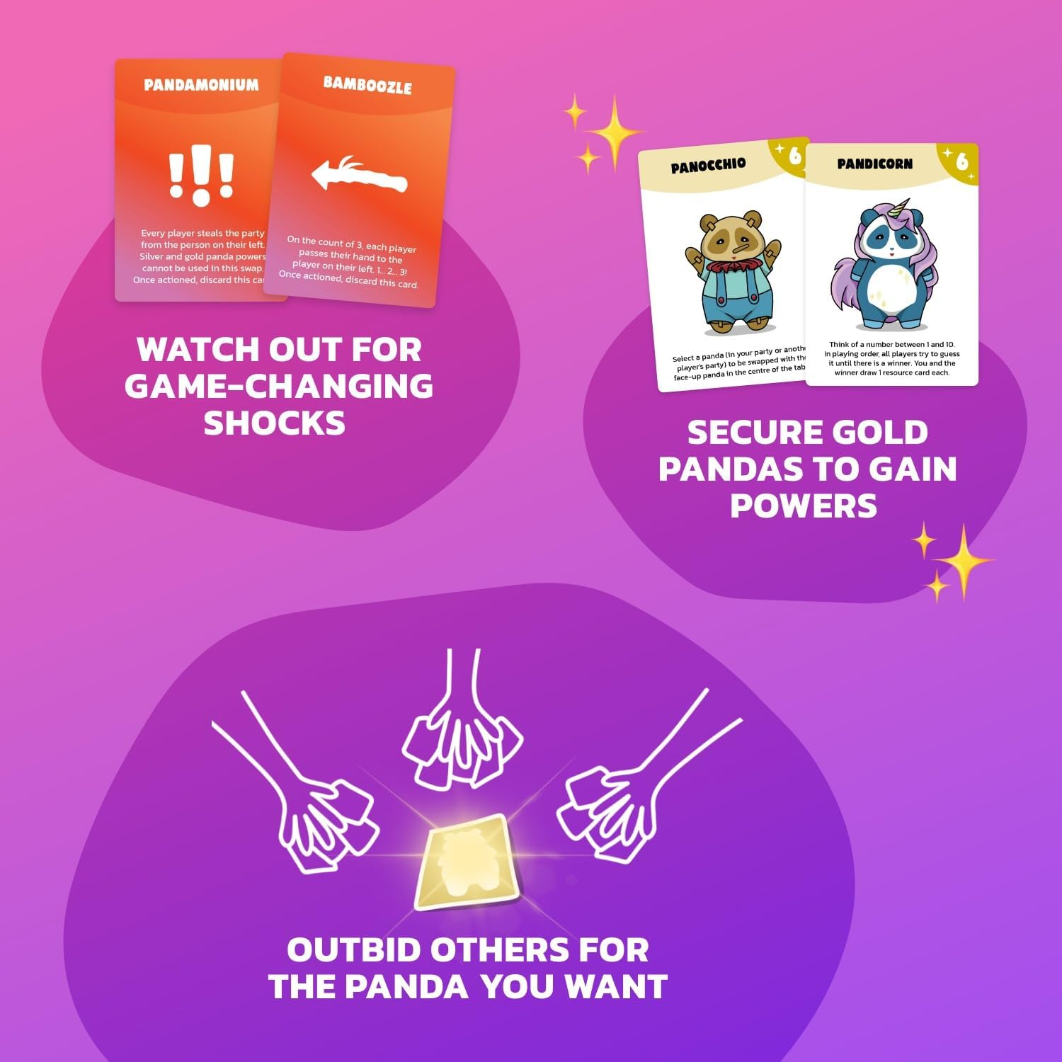 Panda Party Card Game | Pandas, Puns and Pawsitivity | Easy to Play | Social Party Game | Fun for Kids 8+, Teens and Adults image number 3