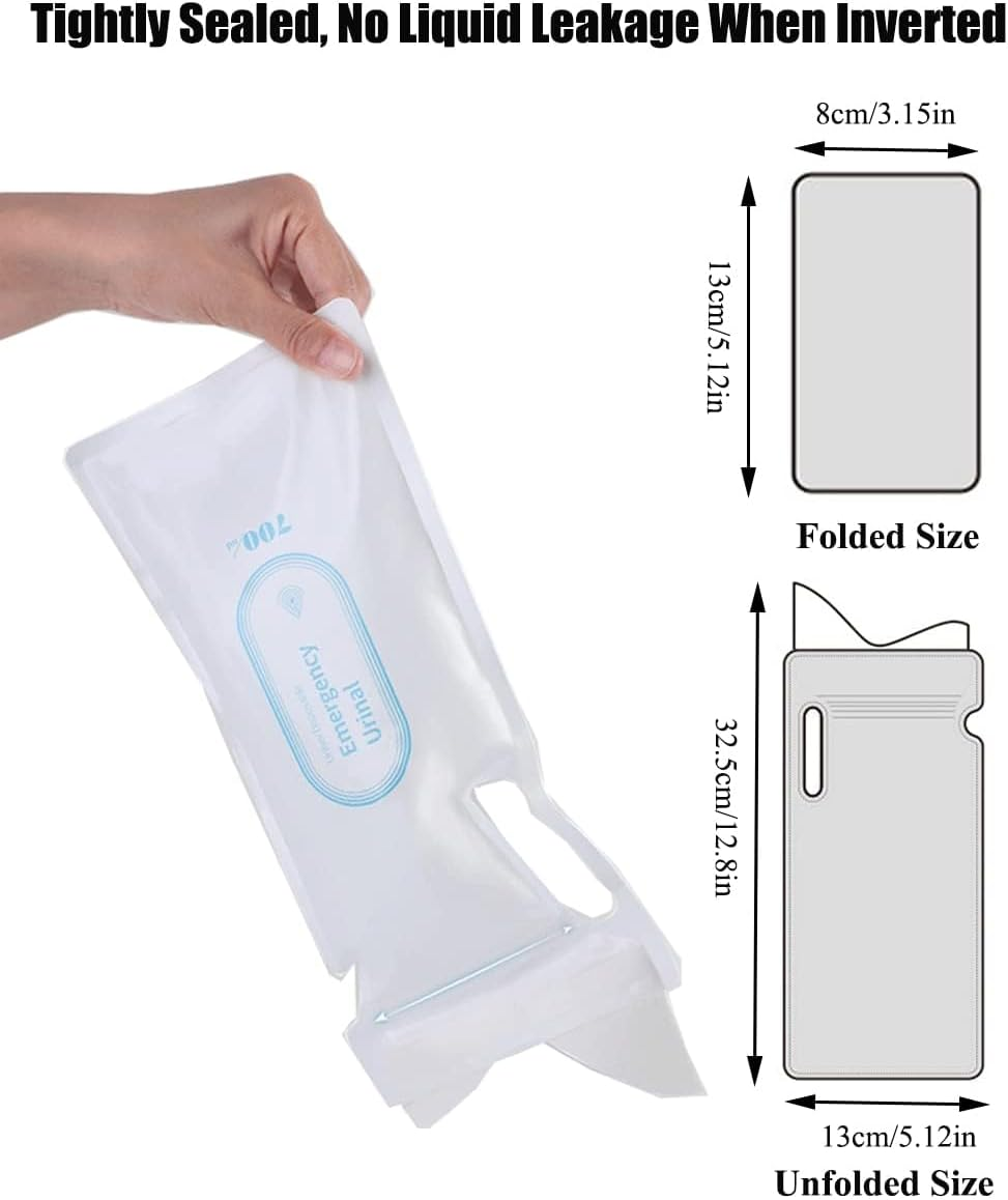 Disposable Urine Bags (10Pcs/700Ml) Disposable Urine Bags Travel Urine Bags Toilet Traffic Jam Emergency Portable Toilet for Men Women Children Patients (White A) image number 1