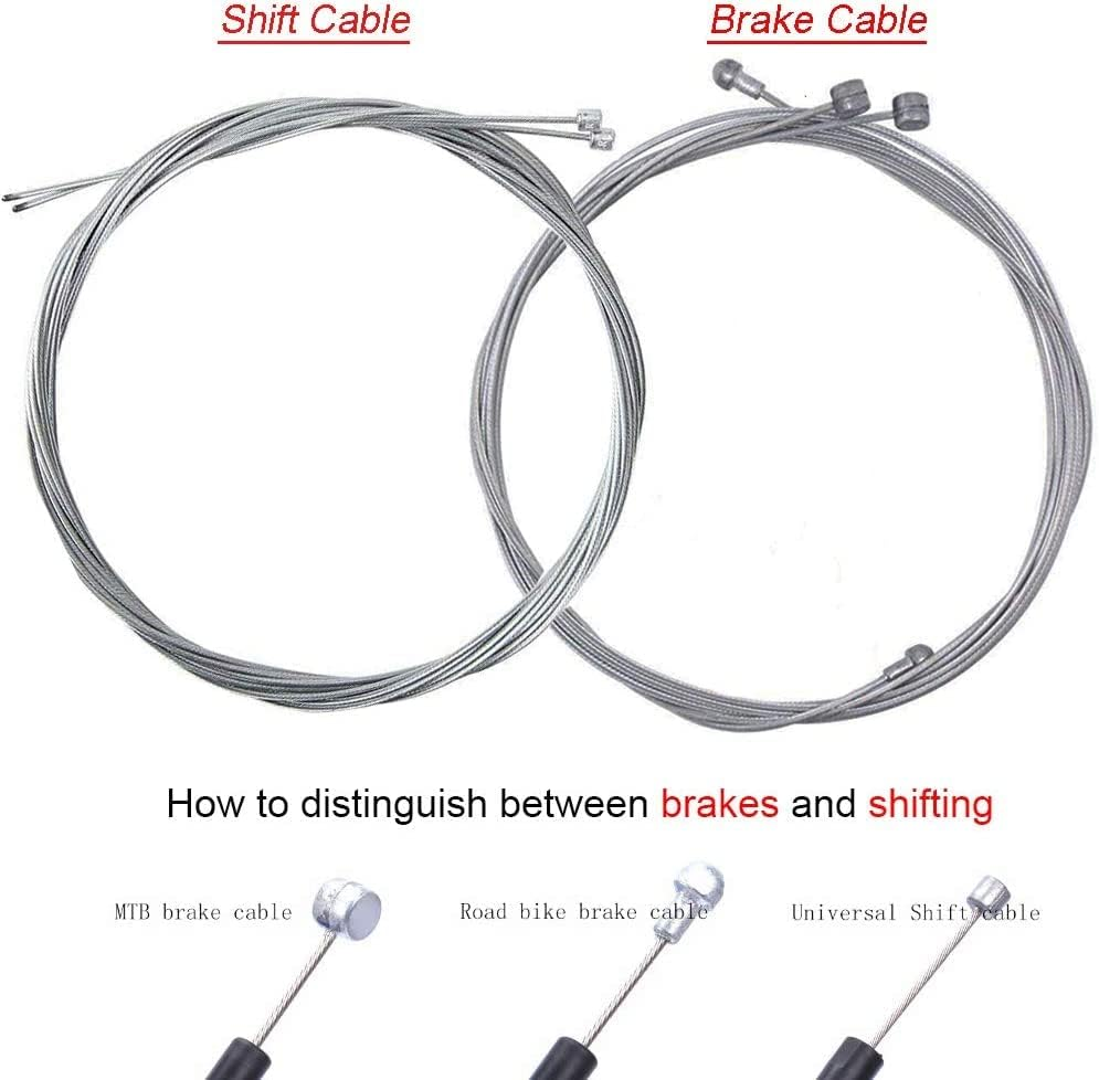 2-In-1 Universal Bicycle Brake and Gear Shift Cable Wire Kit + Housing Kits for Road Mountain Bike Cycling image number 2