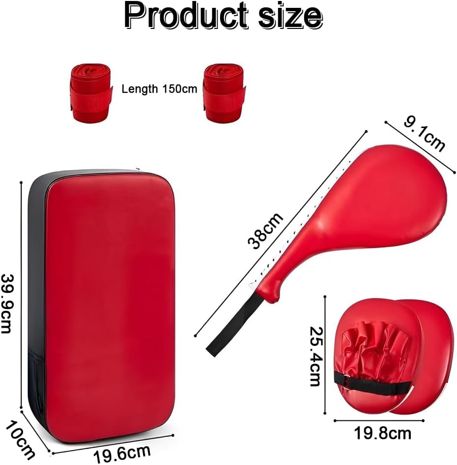TOMVAES 4-In-1 Boxing Equipment Punching Gloves Mitts Kick Pack Set for Kids Taekwondo Kick Pad for Beginners ​Arm Pad for Youth Child Adult Boxing Gloves for Muay Thai,Taekwondo,Mma Training image number 5