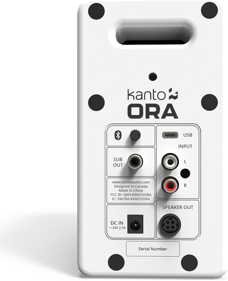 Kanto ORA 100W Powered Reference Desktop Computer Speakers with Bluetooth 5.0 White image number 3