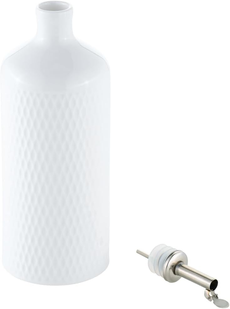 Maxwell & Williams White Basics Diamonds Oil Bottle with Stainless Steel Pourer 500ML Gift Boxed image number 1
