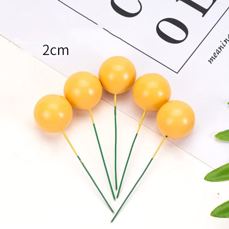 30 Pcs Lovely Ball Cake Topper Birthday Wedding Party Cake Decoration for Christmas Anniversary Birthday Party Baby Shower Cake Decoration (Yellow) image number 4