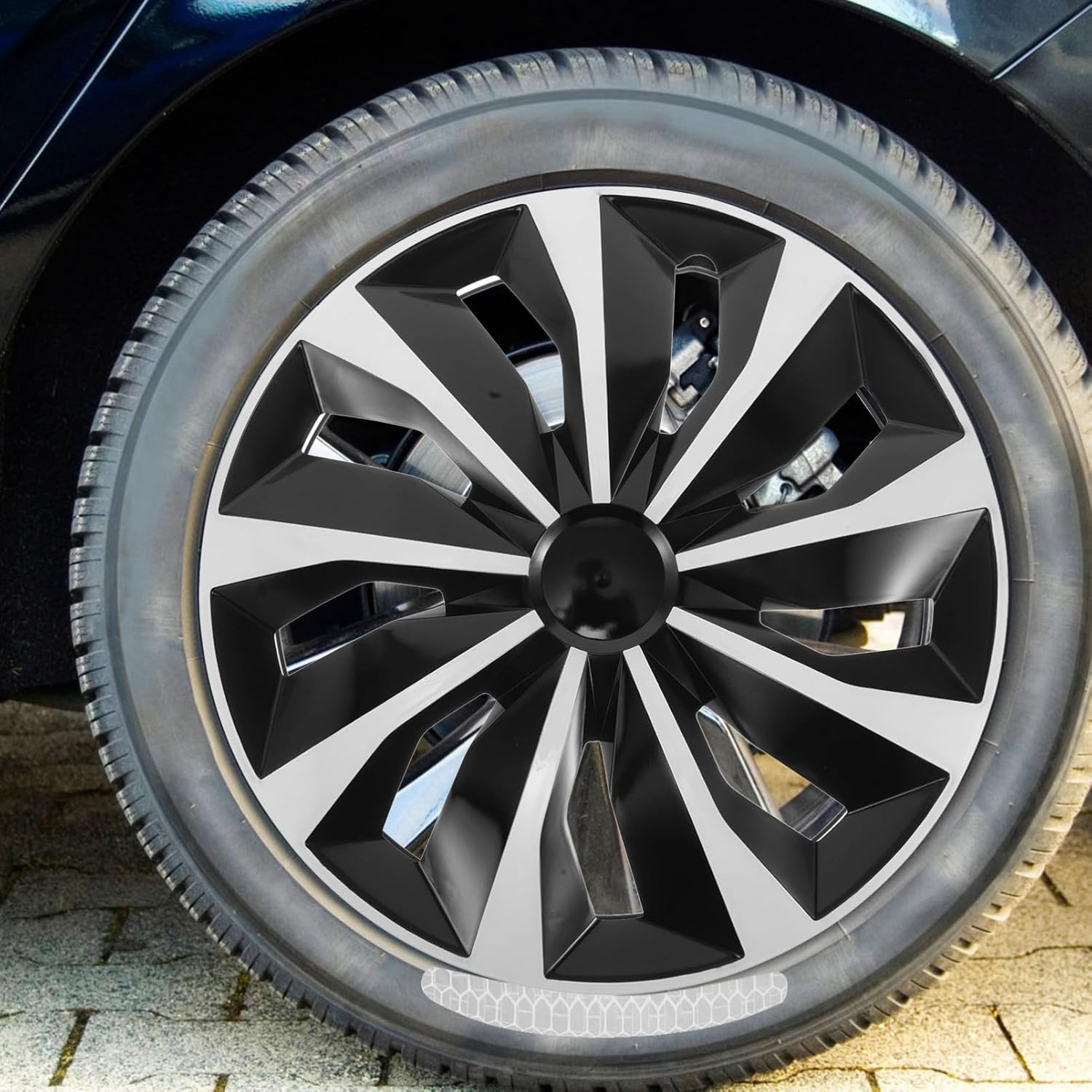 MUCKLILY Universal 15-Inch Car Wheel Hubcap Cover Set Sturdy Plastic Tire Covers for Vehicles Effective Protection for Cars and Suvs image number 4