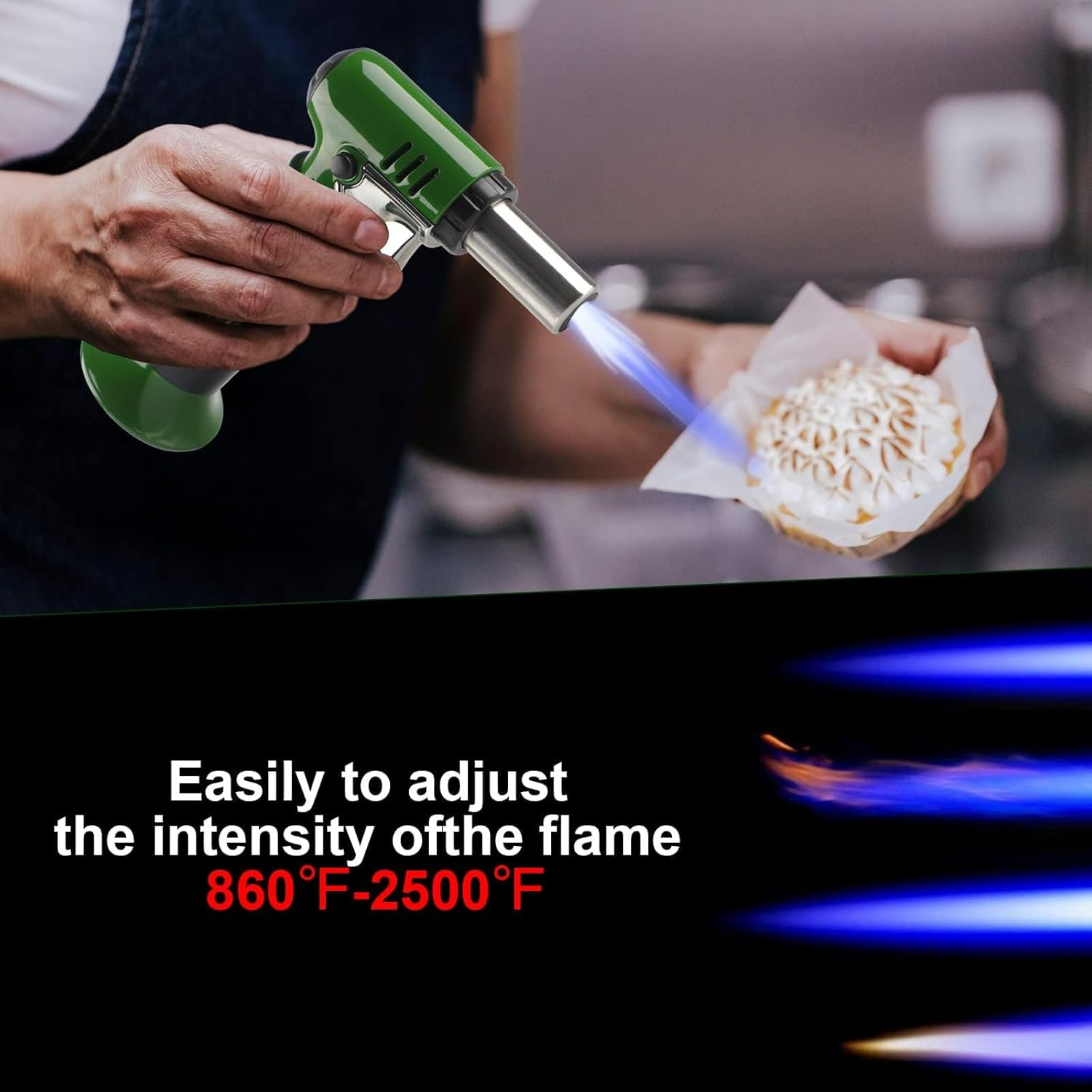 Koackl Refillable Blow Torches with Fuel Gauge -Butane Torch Lighter with Adjustable Flame for Welding, Resin Art, Kitchen Use - One-Handed Operation Gas Torch (Butane Gas Not Included) image number 2