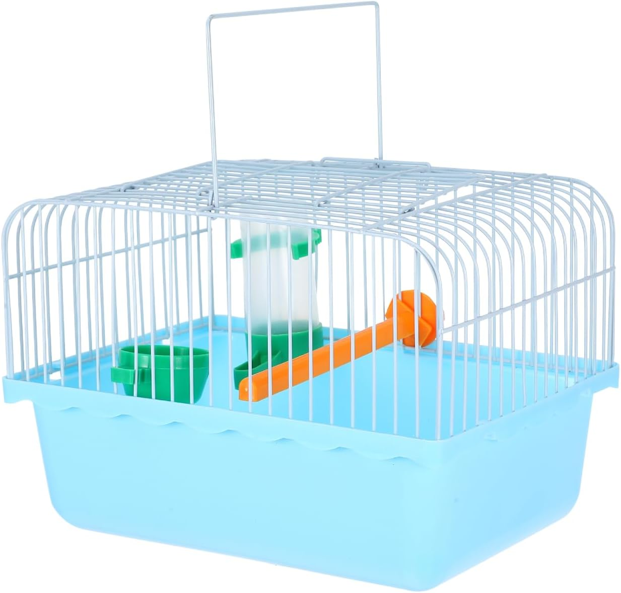Happyyami Portable Bird Cage with Food Box and Waterer Lightweight Metal Carrier for Parrots Lovebirds and Animals for Travel and Outdoor Adventures