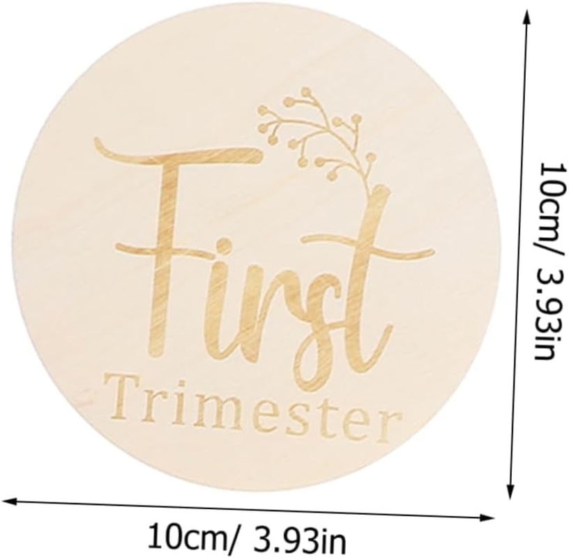 11Pcs Double-Sided Wooden Pregnancy Weekly Milestone Discs Capture Your Growth with Photo Props Showers and Newborn Memories image number 6