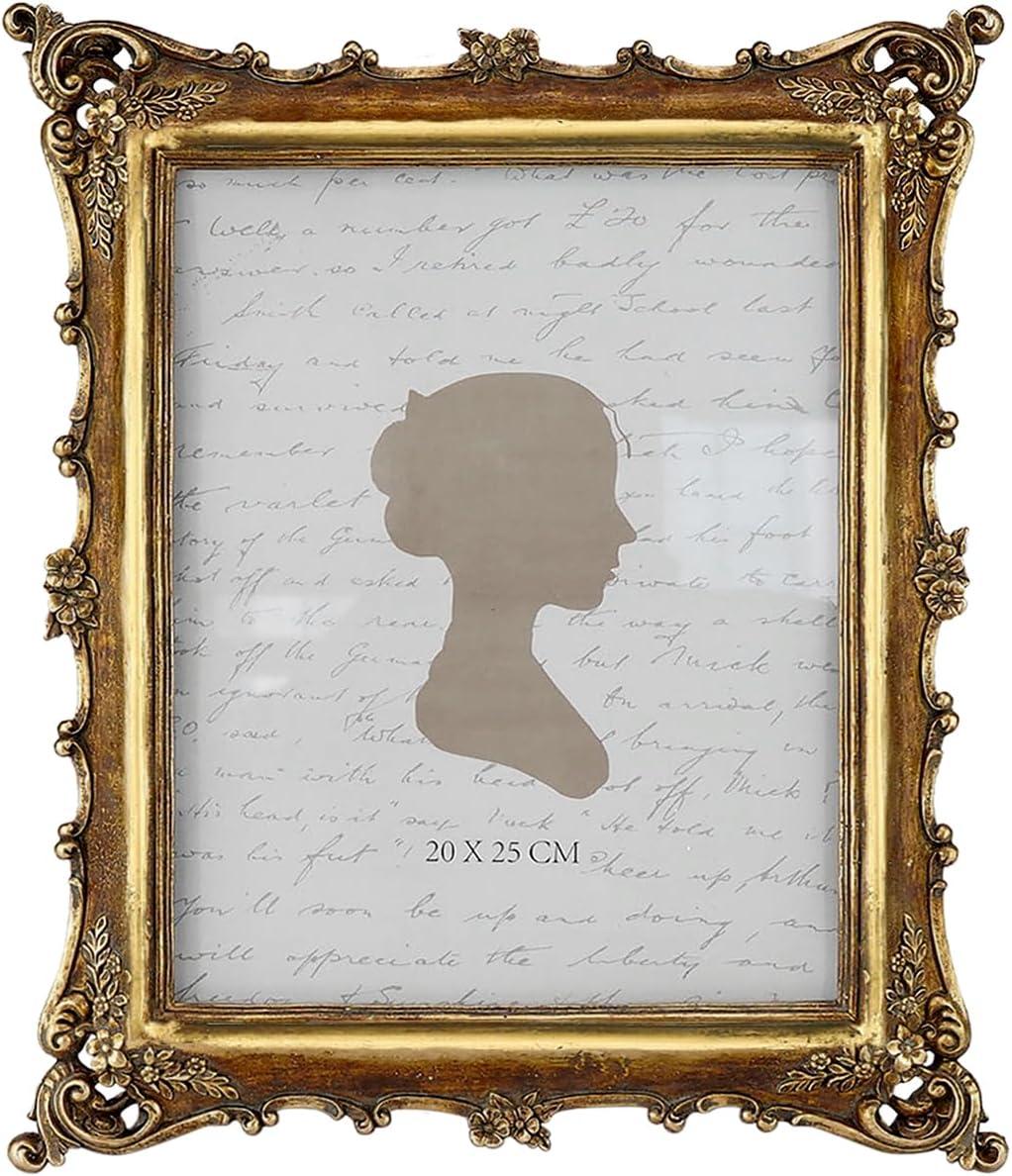 Sunlit Vintage Picture Frame 8X10 Inch, Luxury Antique Photo Frames with Glass Front, Photo Display, Tabletop Wall Hanging, Gift Ideas, Gold