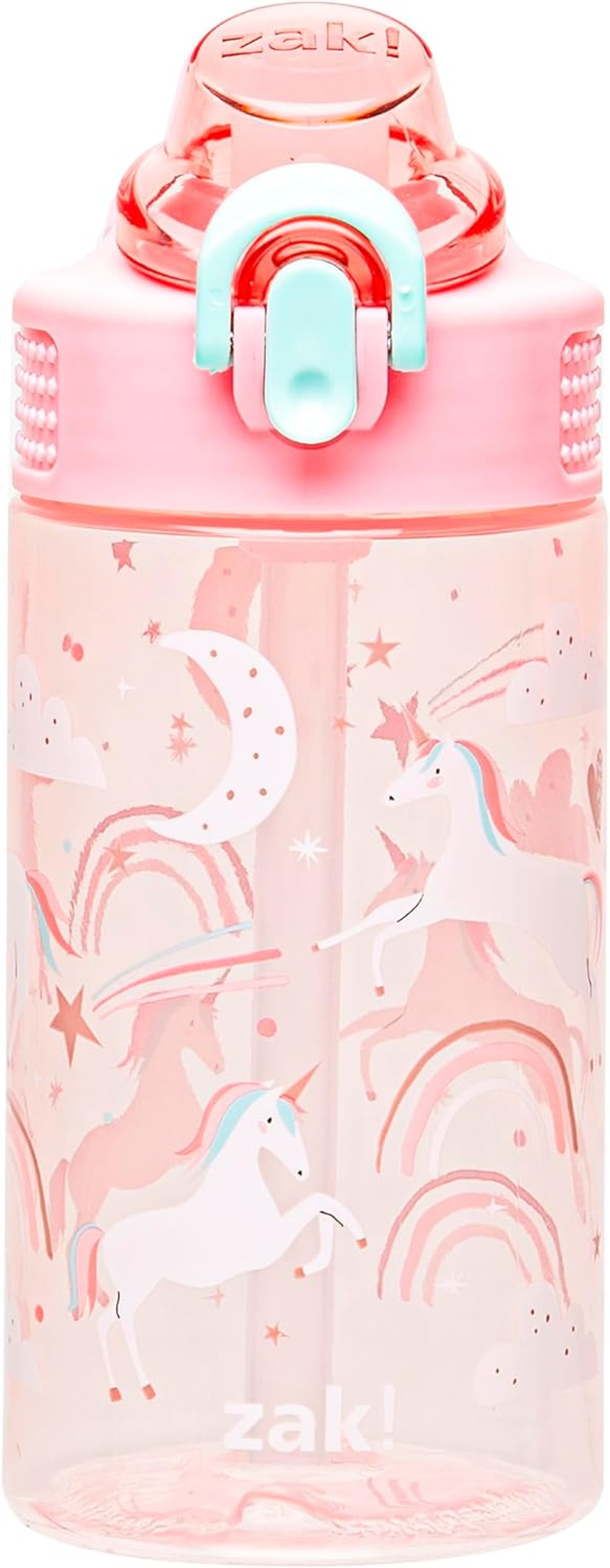 Zak Designs Sage Sonic the Hedgehog Water Bottle for School or Travel, 16Oz Durable Plastic Water Bottle with Straw, Handle, and Leak-Proof, Pop-Up Spout Cover (Sonic, Eggman)