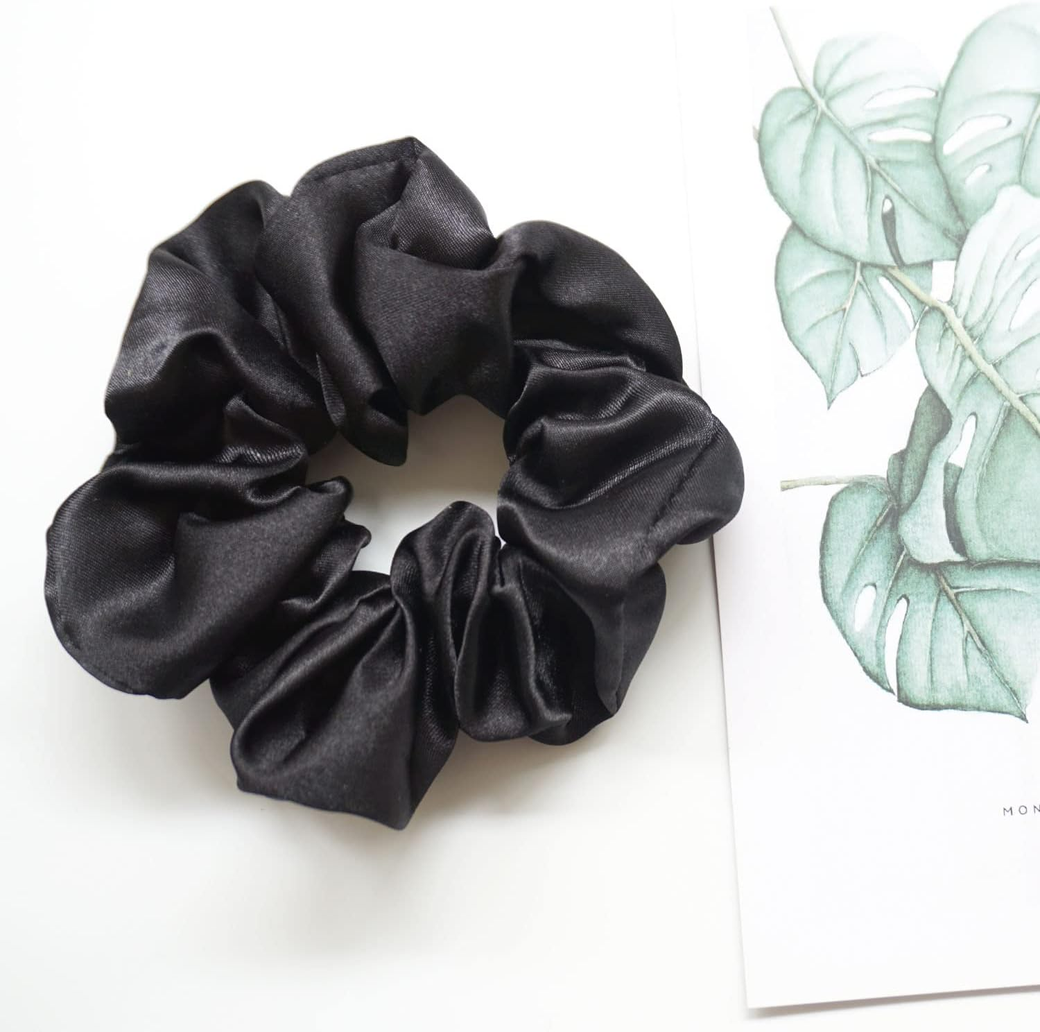 6 Pieces Hair Scrunchies Satin Elastic Soft Hair Ties Scrunchy Hair Bands for Women Girls(Black),11Cm/4.3Inch image number 3