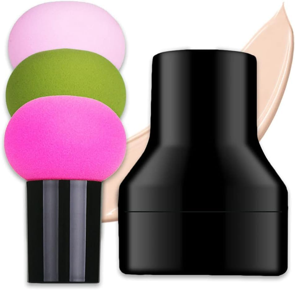 3 Pieces of Foundation Sponge Powder Puff Mushroom Head Dry and Wet Makeup Sea Surface Makeup Puff Beauty Makeup Brush Sponge Band Concealer BB Cream Foundation Makeup Tool image number 4
