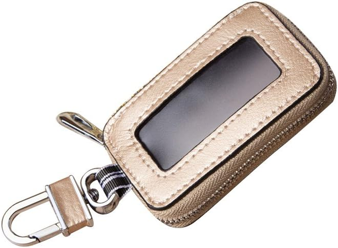 Black Universal Vehicle Car Smart Key Case Remote Fob Case Holder Keychain Ring Case Bag