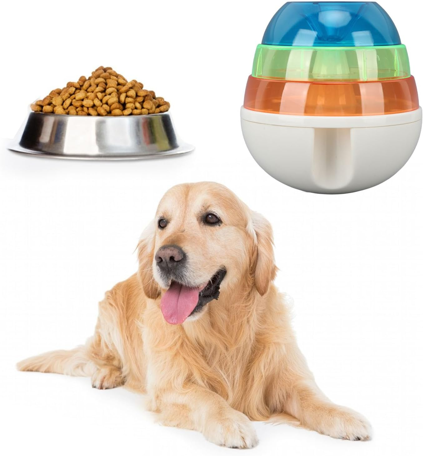 Luqeeg Treat Dispensing Puzzle Toy, Interactive Dog Slow Feeder Toy, Stimulation IQ Training Treat Dispenser Ball Dog Leaky Food Toy Interactive Chase Toy for Pets Increases IQ image number 4