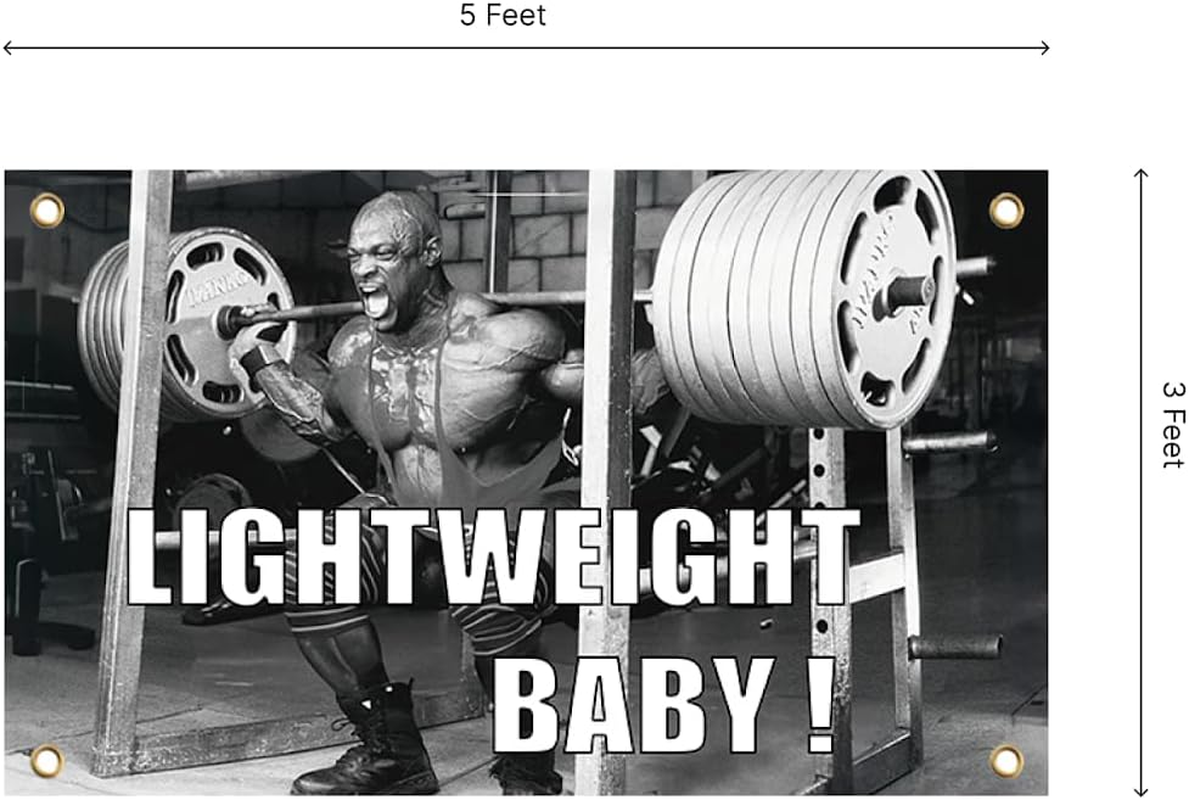 3X5 Feet Ronnie Coleman Lightweight Flag with Four Brass Grommets - Inspire Your Workout with This Flag - Inspirational Stay Motivated with Cool Motivation Art - Fitness Wall Decor for Gym image number 4