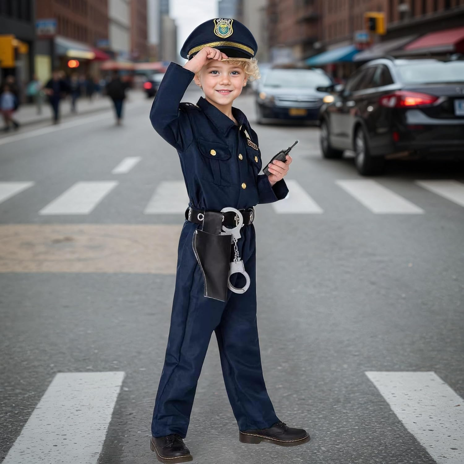 Police Costume Kids Police Officer Costume for Boys Girls, Halloween Cop Costumes Kids