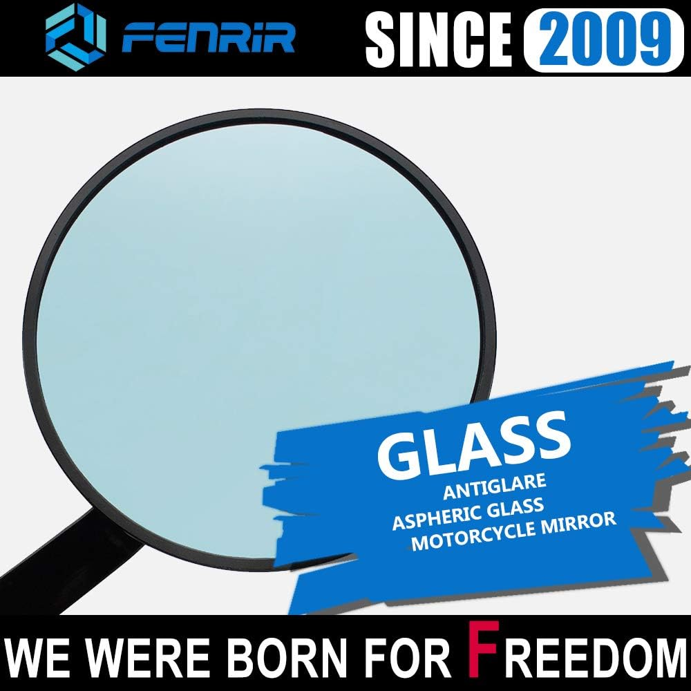 FENRIR CNC Aluminum Alloy round Cafe Racer Retro Black Motorcycle Bar End Mirrors Side 22MM 7/8" Inch Handlebar Mirror Universal Rear View for M8/M6 Sport Naked Street Bike Cruiser Minimoto Scooter image number 5