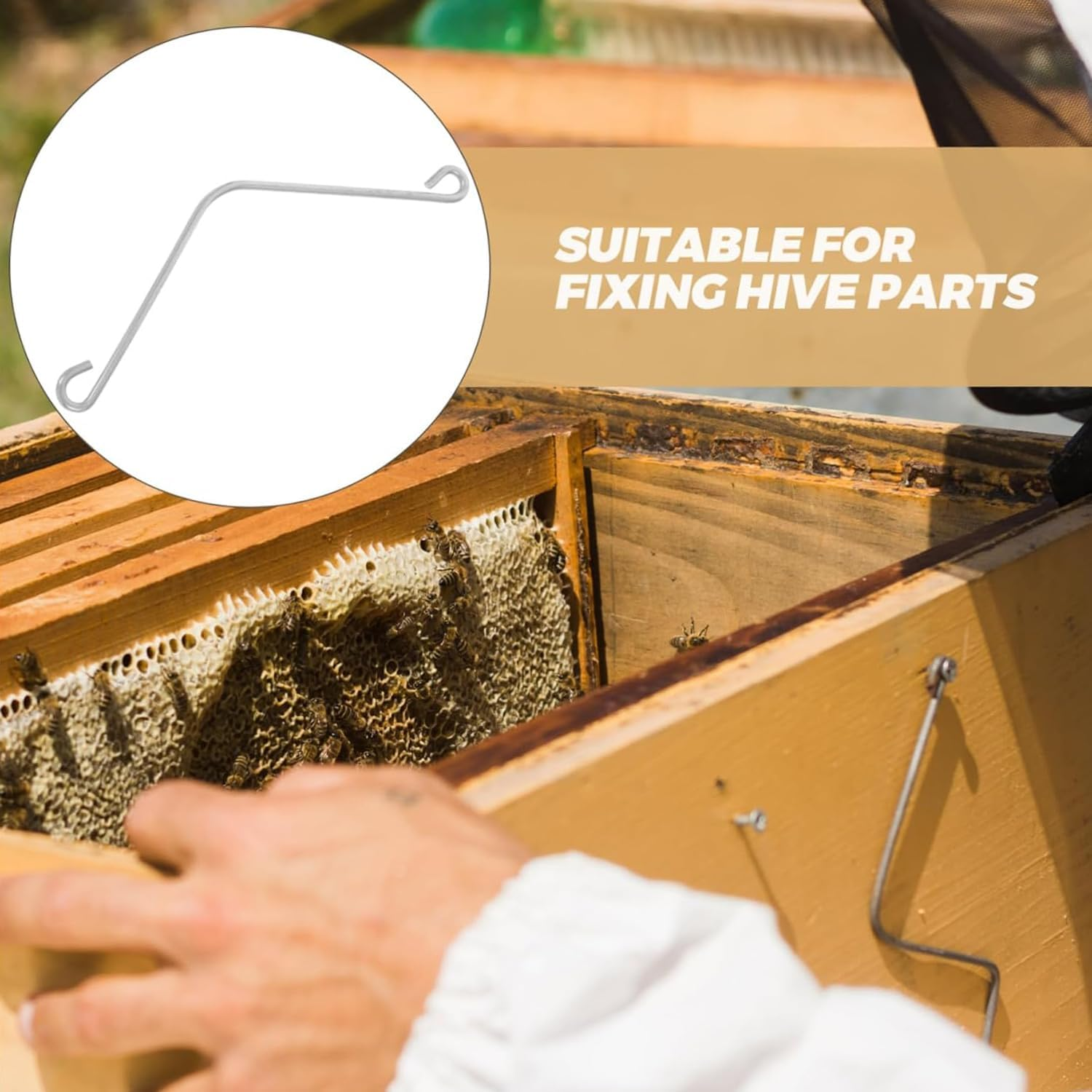 10PCS Beehive Frame Spring Clamps, Durable Bee Hive Connectors for Quick Frame Assembly, Secure Holding Beekeeping Supplies for Beekeepers (15.50X3.50X0.30) image number 3