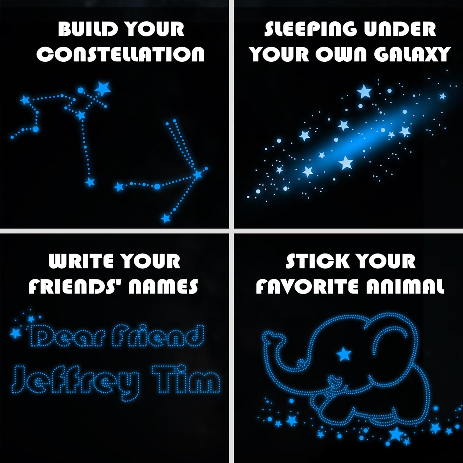 Glow in the Dark Stars for Ceiling, Moon Planet Star Stickers for Wall Decor, Glow in the Dark Star Stickers and Dots Wall Stickers Decor, Boys Room Decor and Nursery Decor, Blue(7.8In, 435Pcs) image number 5