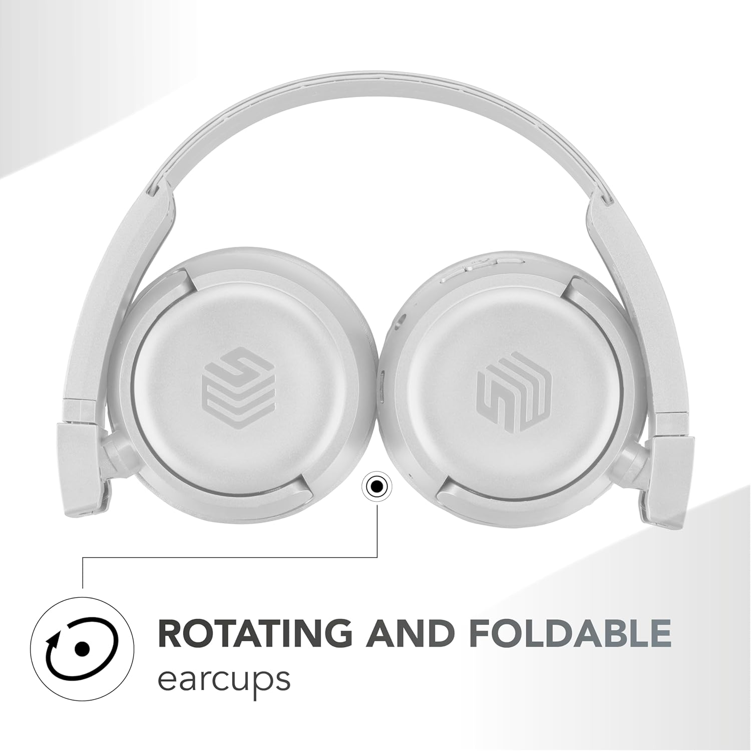 ADSE Music Sound - VIBED - Bluetooth Headset with Rotating and Folding Ear Pads - Padded Headband for Maximum Playtime 35 Hours - Grey image number 4