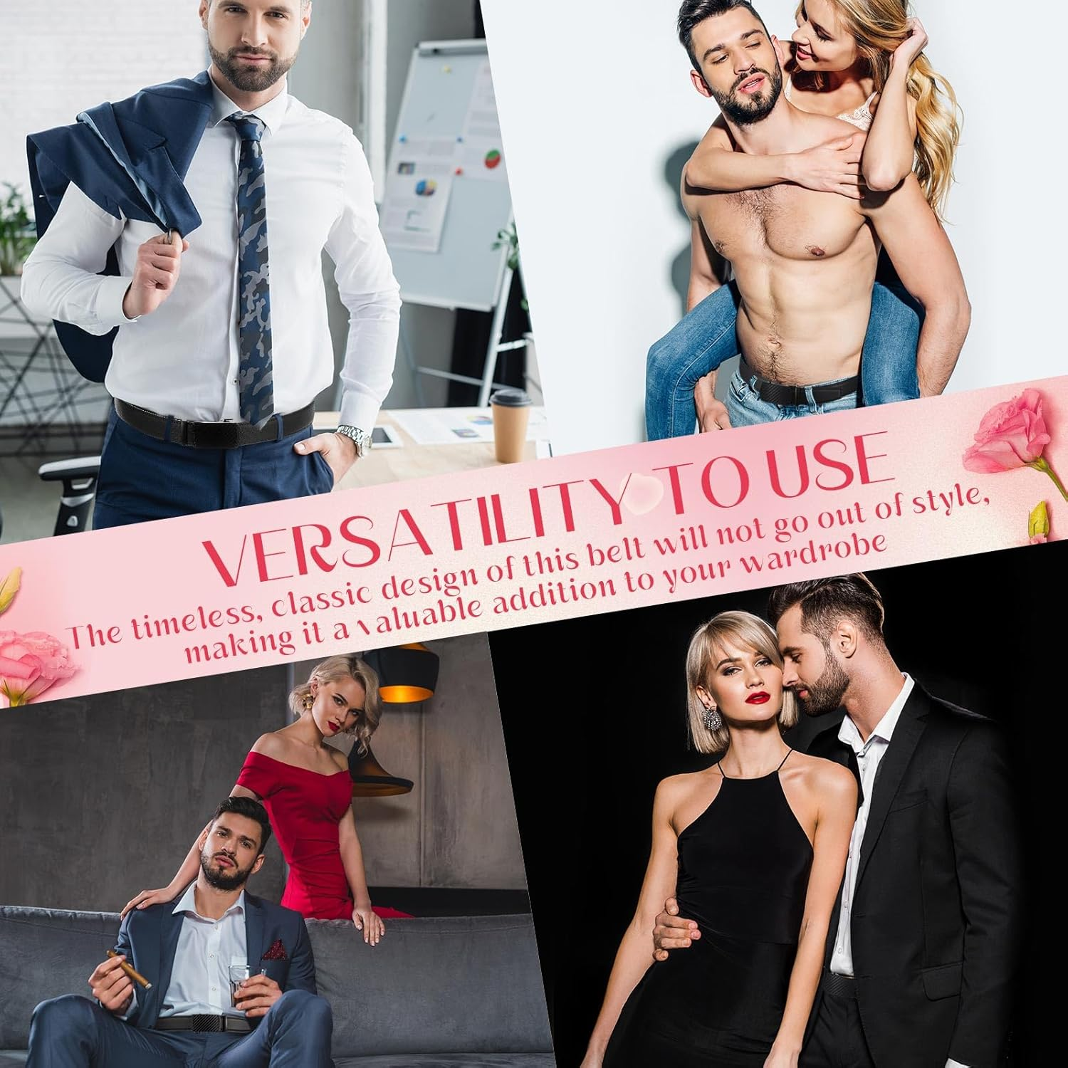 Mens Belt Personalized Engraved Mens Belt Leather Slide Ratchet for Him Father'S Day Husband Gift, 36-42Inch image number 3