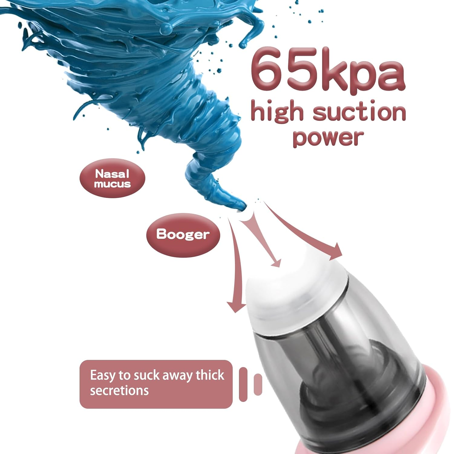 Nasal Aspirator for Baby Electric Nose Aspirator for Toddler Baby Nose Aspirator (Pink) image number 4