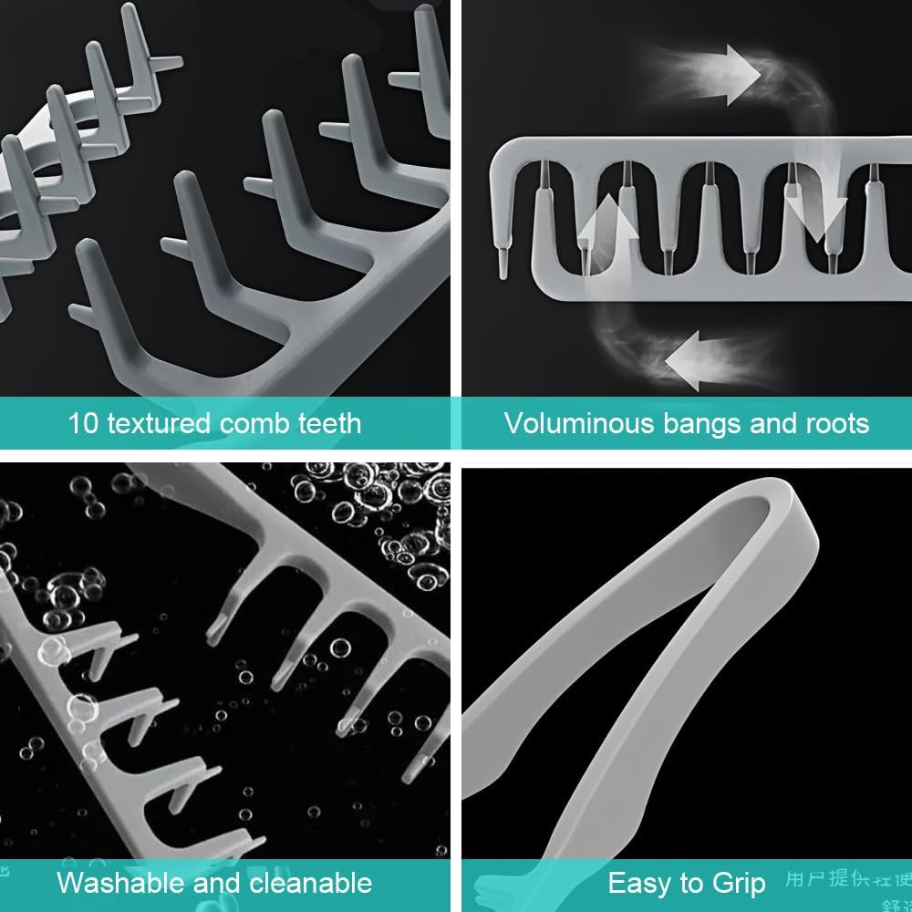 HMCEY 2 Texture Comb Structure, Wide Styling Comb for Men and Women, Hair Comb Hairdresser, Parting Comb, Coarse, Volume Comb Curls, Wave Comb Barber, Tooth Comb, Hair Comb Wide Tooth, Texturising image number 3