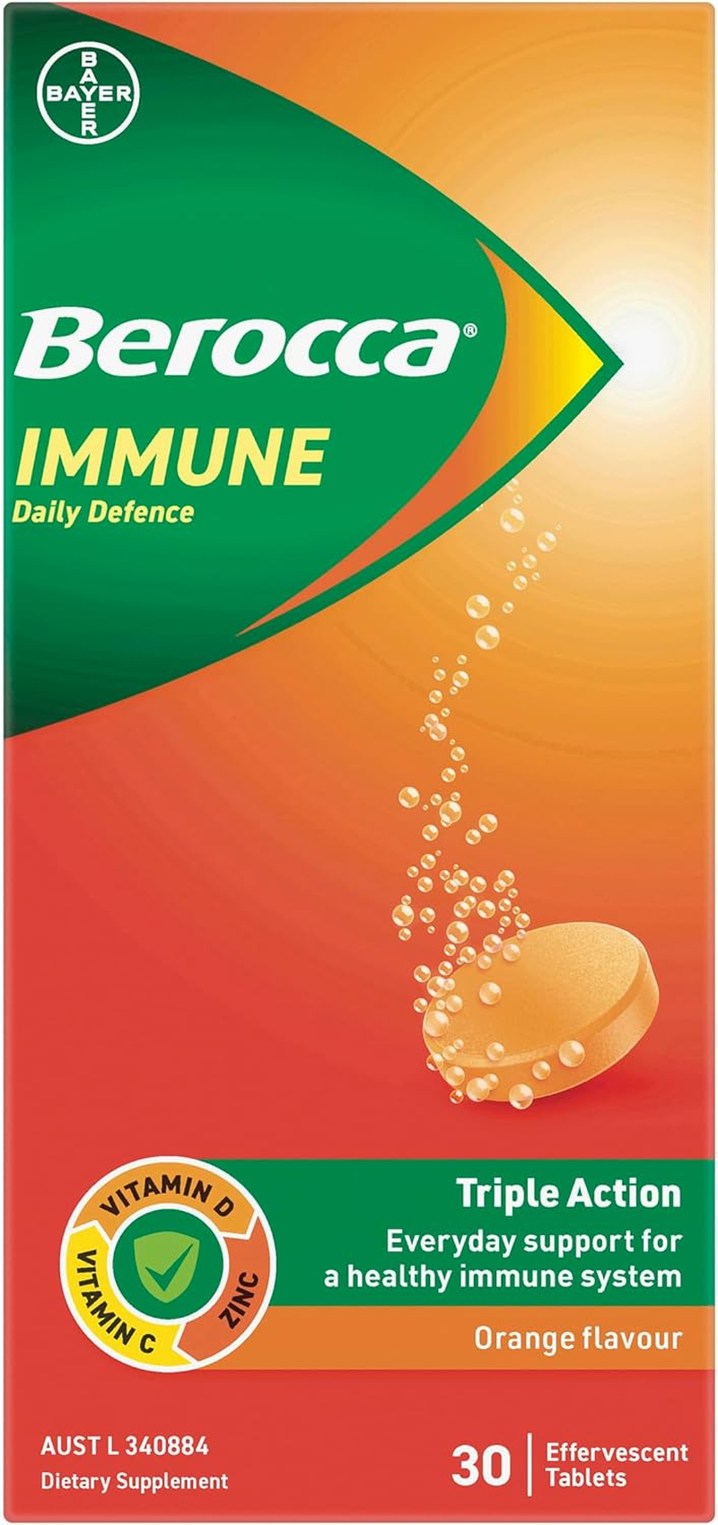 Berocca Immune Daily Defence Orange 30 Tablets image number 1