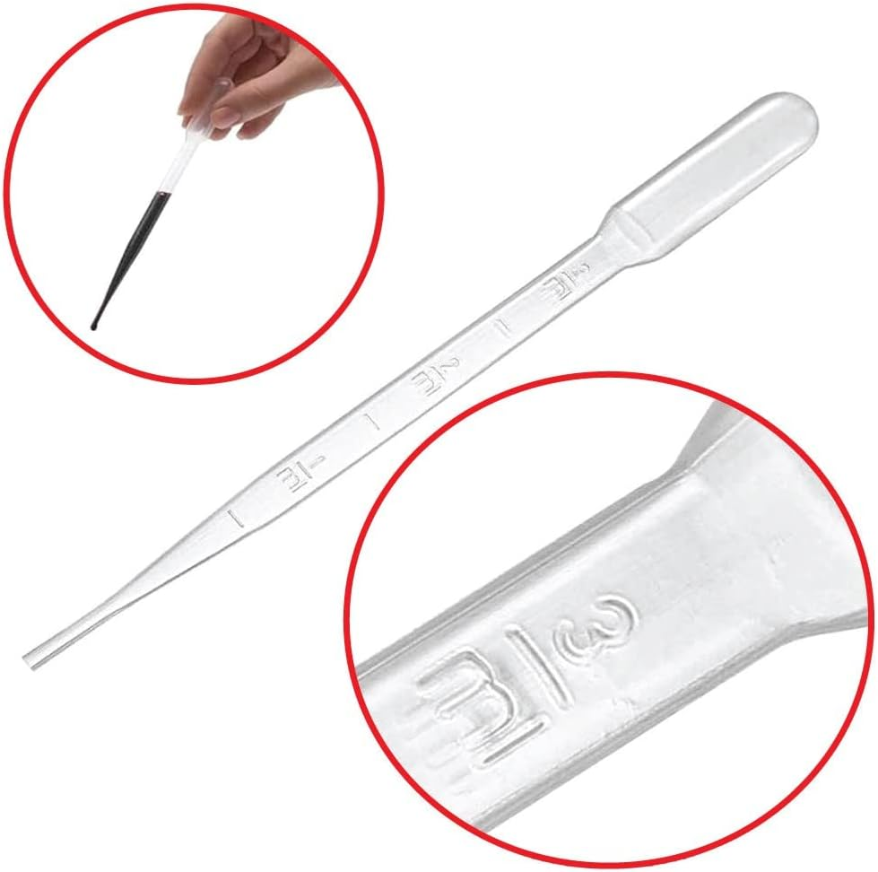 Ickysticky Pipettes 20-Piece Set, 3 Ml Capacity, Liquid Dropper Pasteur Pipettes for Cupcakes, Strawberry, Chocolates,Whiskey,Alcohol,Syrups,Sodas, Paint, Chemicals.