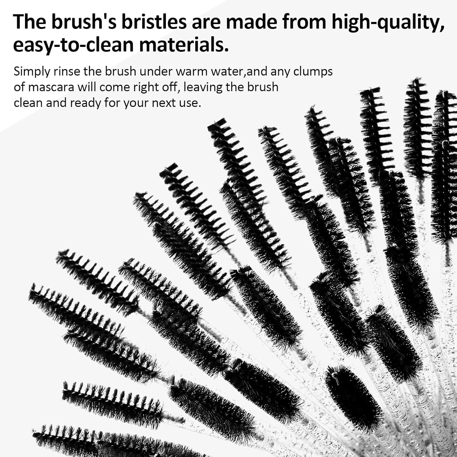 50 PCS Disposable Mascara Brushes Disposable Makeup Brush with Container Mascara Wands Makeup Brushes Applicators Kits for Eyelash Extensions and Eyebrow Brush (Crystal Black) image number 1