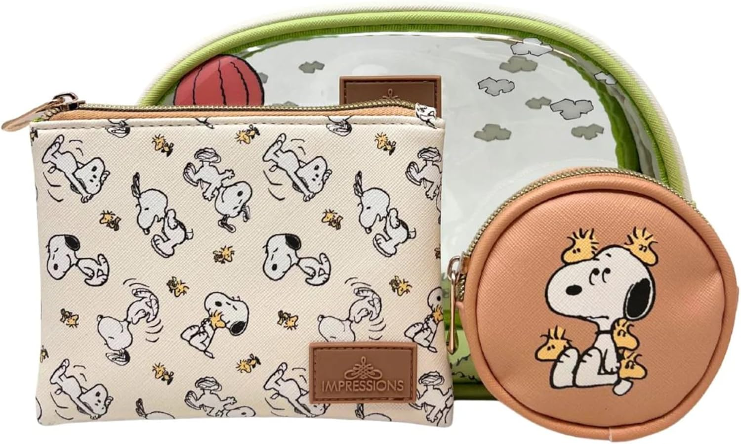 Impressions Vanity Peanuts SNOOPY 3 Piece Makeup Bag Set Includes Large, Medium, and Small Pouches, a Stylish Makeup Organizer Bag with Nested Design, and a Travel Cosmetic Bag for Women image number 6